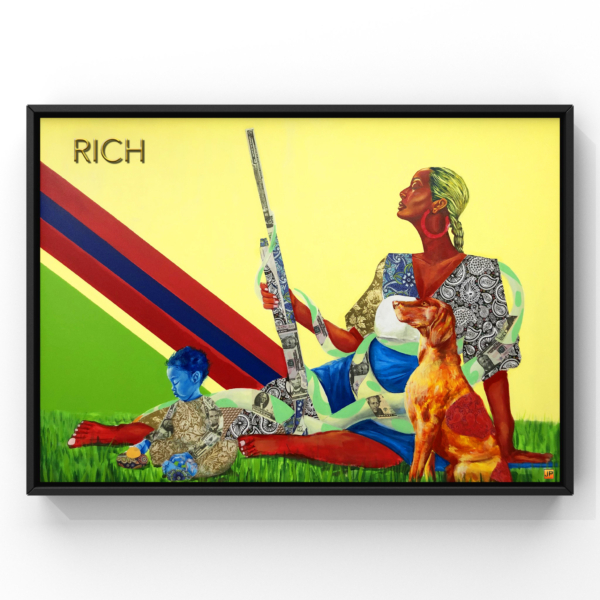 2_jp "Self Defense 103" 2020/ 48x36"/ Acrylic, Mixed Media/ $8,500